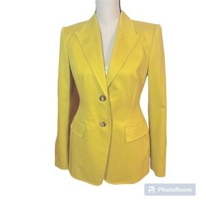 Escada Black Label Lemon Yellow Blazer Sz-36